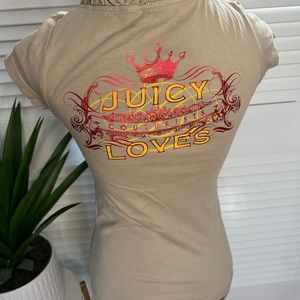 HTF Rare Vintage OG Juicy Couture Petite “Juicy Loves Couturists” Blouse/Tshirt